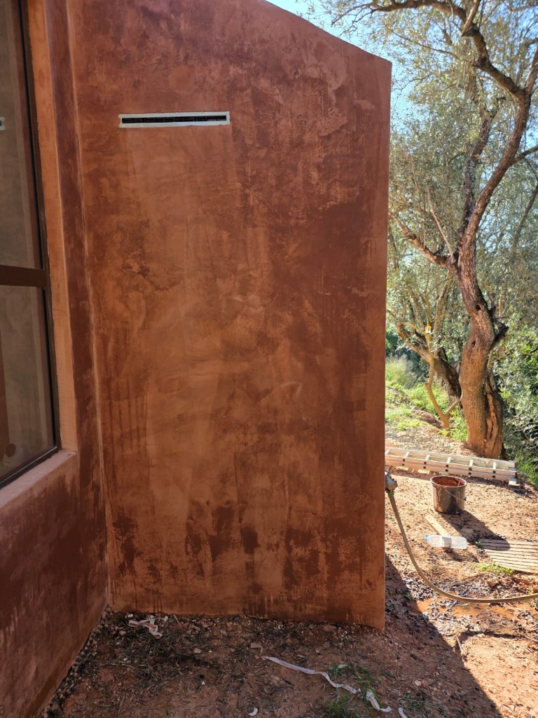 Detalhe do acabamento de cal